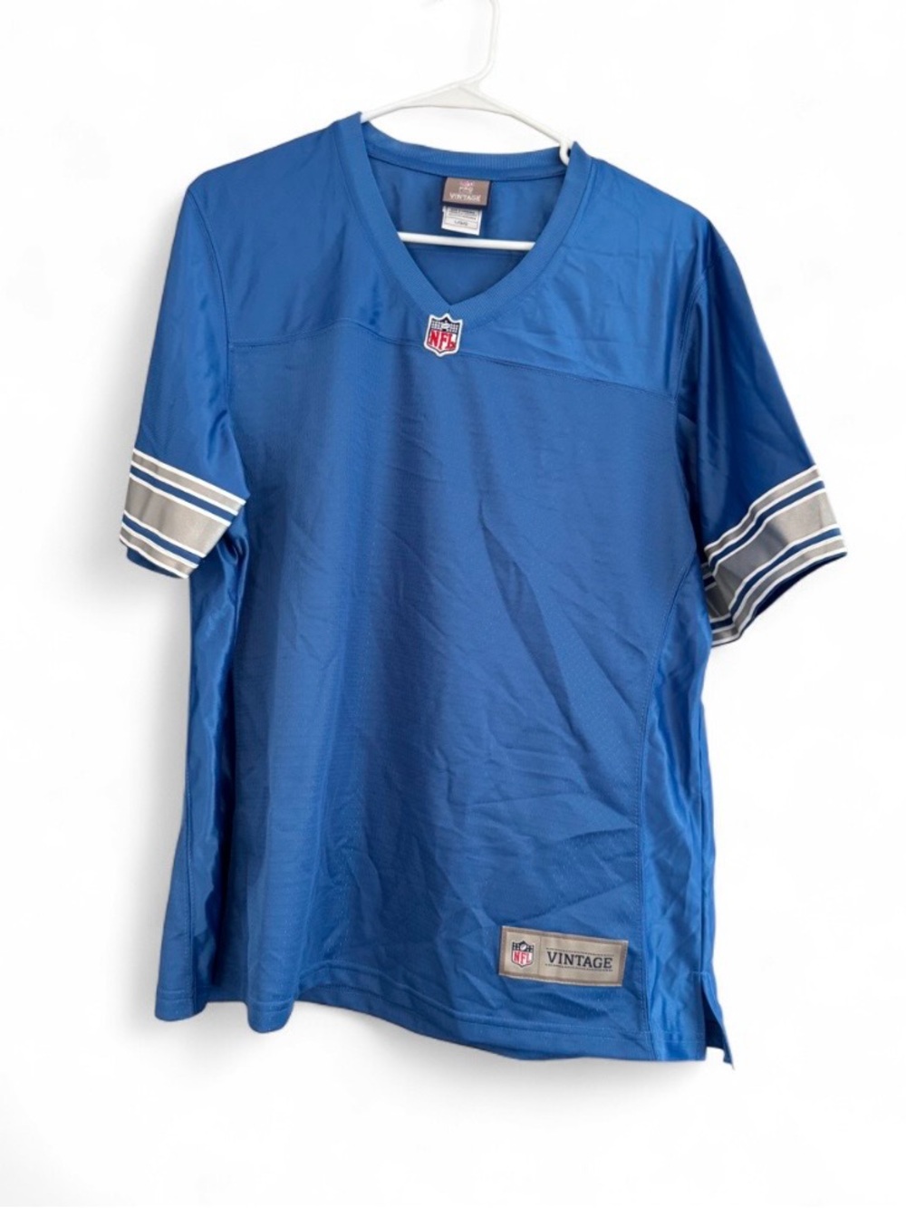 NWOT Detroit Lions NFL Pro Line Vintage Blank Jersey V-Neck Men's Size Large